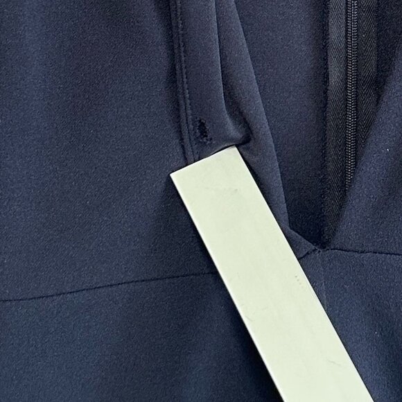 STYLESTALKER Nova Navy Jumpsuit Long-Sleeve Deep Plunge V-Neck Size Small 70s - Picture 14 of 14